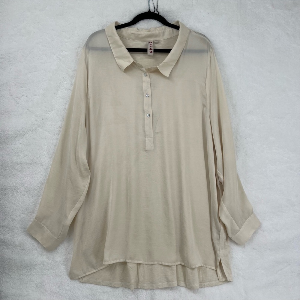 Dolan Left Coast Collection Anthropologie collared flowy top Women US 3X Plus